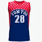 Gold supplier custom design personalized tackle twill basketball jersey blue black and red basketball vest