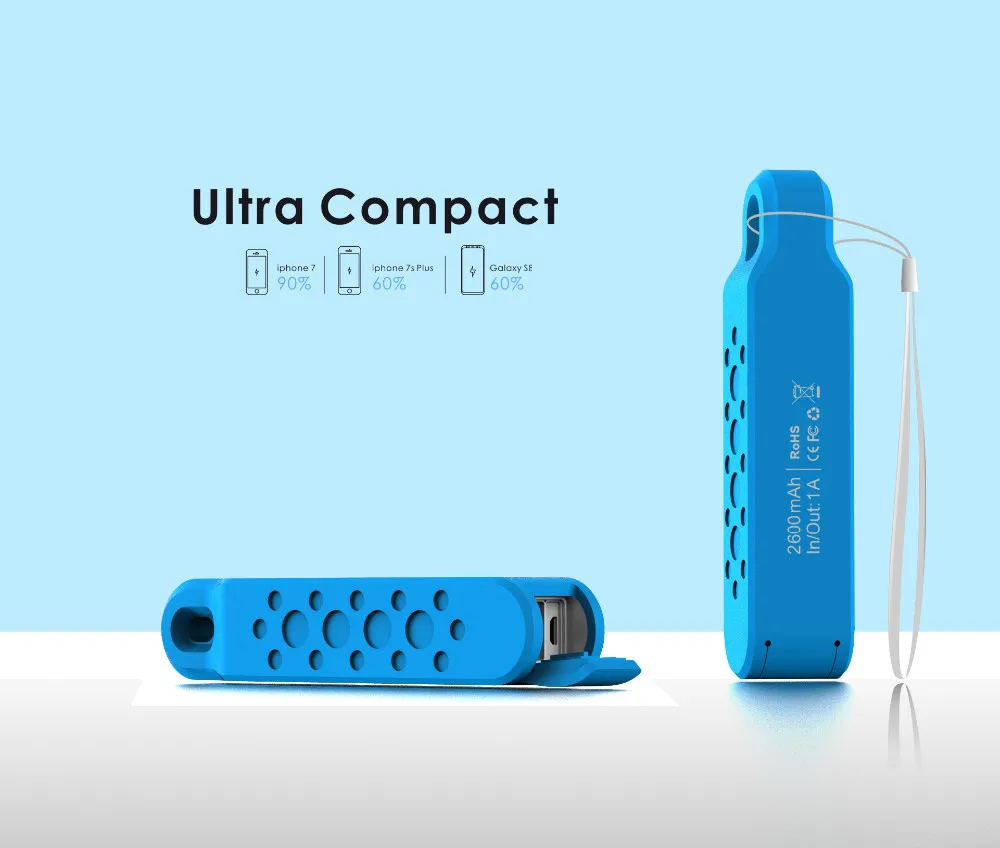 2018 best seller lipstick power banks 2600mah with metal hook for new year gift ip67 waterproof power bank 3000mah - ANKUX.COM