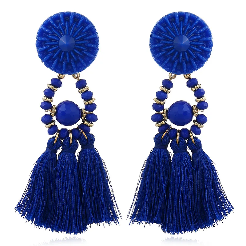 European Ethnic Tassel Dangle Earring Triple Colors Resin Bead Tassel Drop Earring, Picture shows
European Ethnic Tassel Dangle Earring Triple Colors Resin Bead Tassel Drop Earring, Picture shows