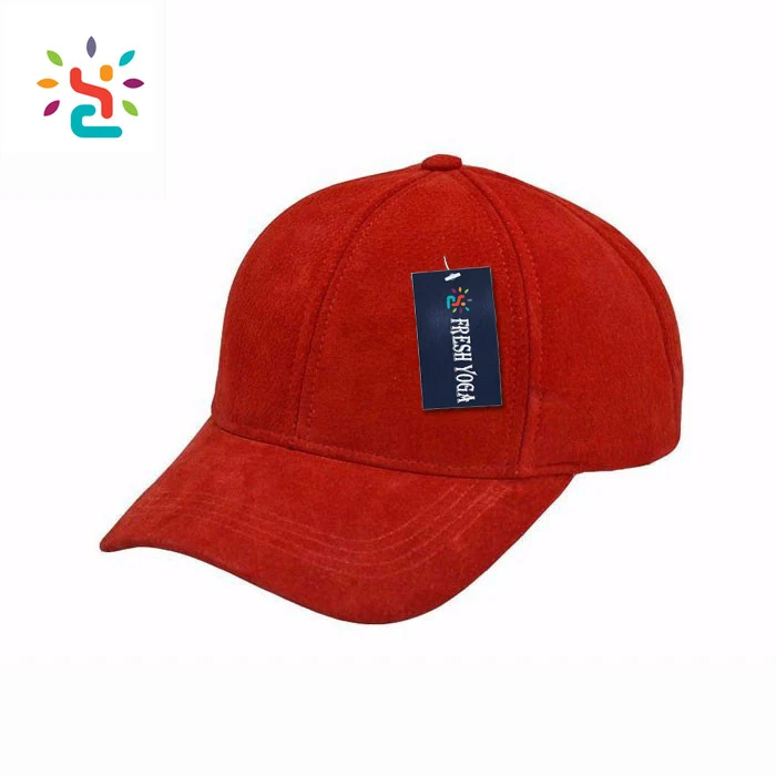 red suede baseball cap