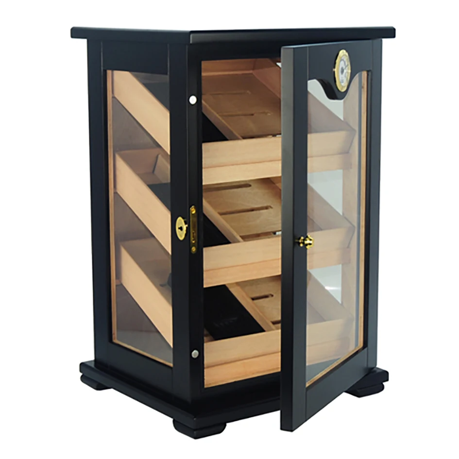 Large Black Wooden Display Humidor Cabinet Buy Cigar Humidor