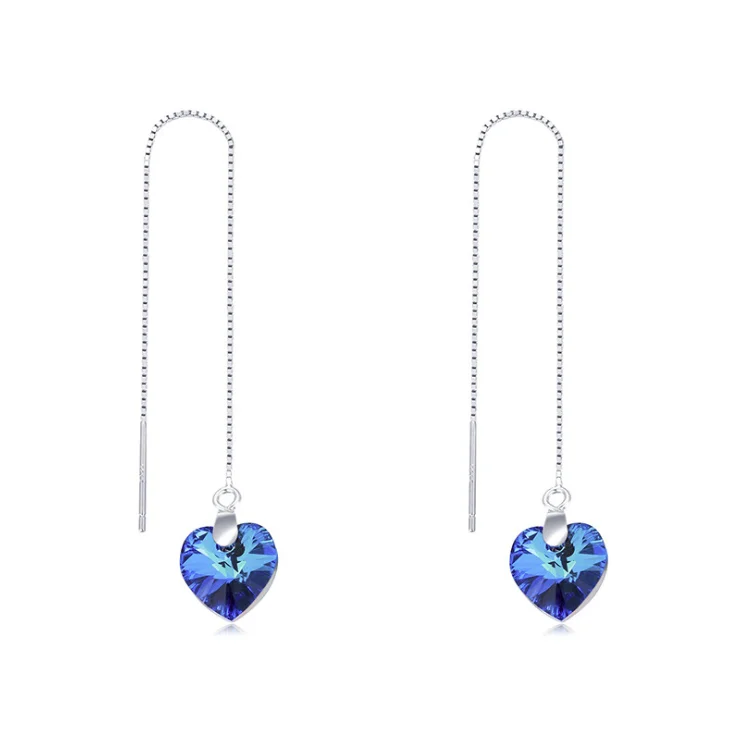 MICCI JEWELRY Austrian crystal blue ocean heart drop earrings jewelry 925 sterling silver earring, Silver;customized
MICCI JEWELRY Austrian crystal blue ocean heart drop earrings jewelry 925 sterling silver earring, Silver;customized