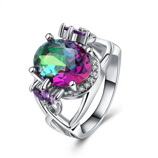 New Wedding Rings For Women Charms Queen Princess Ring Round Colorful Stone Bridal Engagement Jewelry
New Wedding Rings For Women Charms Queen Princess Ring Round Colorful Stone Bridal Engagement Jewelry