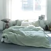 Latest design 100% pure natural linen stonewahsed bed linen bed sheet set