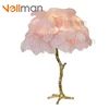 2019 Ins hot product palm tree natural ostrich feather plume table lamp for centerpieces wedding decoration
