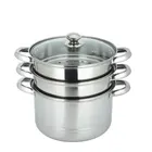 Three Layers Double Boiler 3 Tiers Food Steamer Cooking Pot