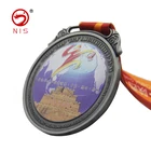 Zinc alloy award metal athletic sport event heat printing medal meker