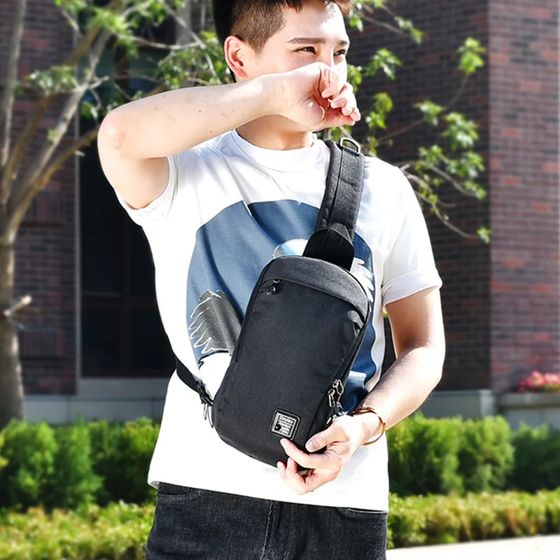 Men Women Anti Theft Backpack Canvas Headphone Hole Boys Crossbody Bag Single Shoulder Teenager Chest Bag Sac A Dos Homme BP0210 (30)
