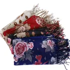 Wholesale muslim women hijab scarf digital print custom design cotton tassel scarf