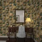 Design wood decorative background wall wallpaper PVC waterproof retro wallpaper