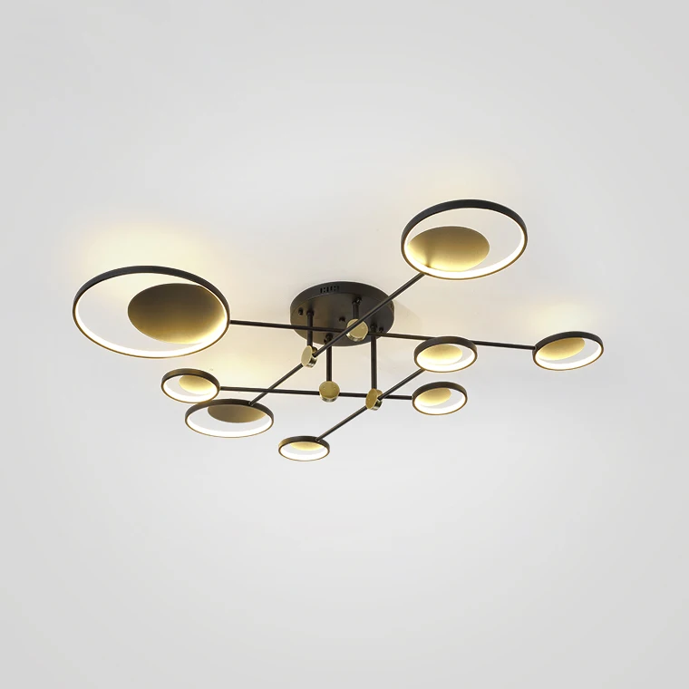 Guzhen factory direct sale Modern style LED black Branched led chandelier aluminium surface mounted led ceilling lighting