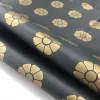 25gsm Black silk tissue paper with gold color logo