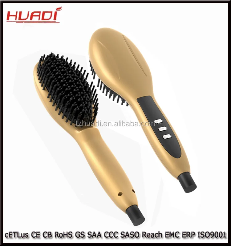 Huadi 2017 distribute fast electric ceramic hair straightener brush hair comb straightening