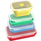 Stackable Collapsible Vacuum Canister Silicone Food Storage Container Set