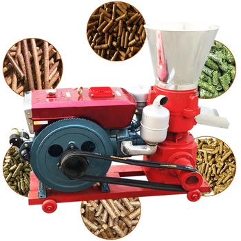 Mini small animal poultry aqua shrimp fish feed diesel engine pellet mill machine with die roller for sale australia philippines