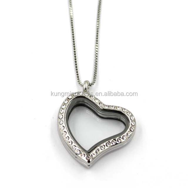 new design romantic heart crystal pendant 316l stainless steel