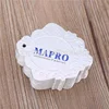 Superior designers famous brands name special shape white paper swing hang tag with hole