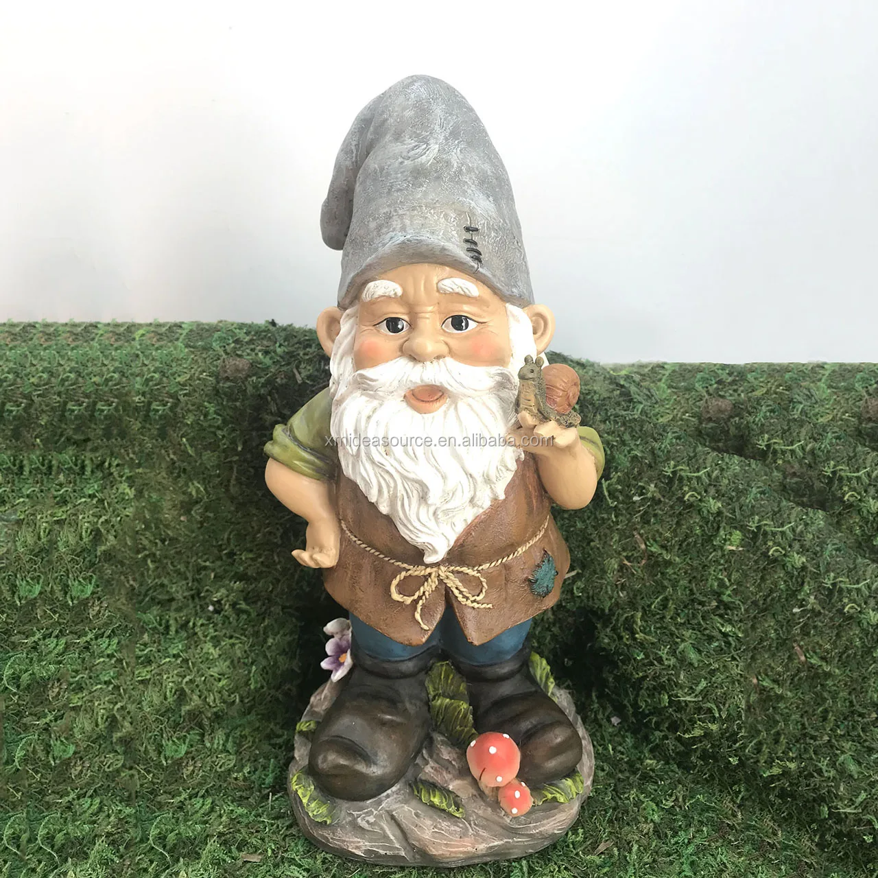 Factory Made Resin Gnome With Squirrel View Fairy Garden Kits