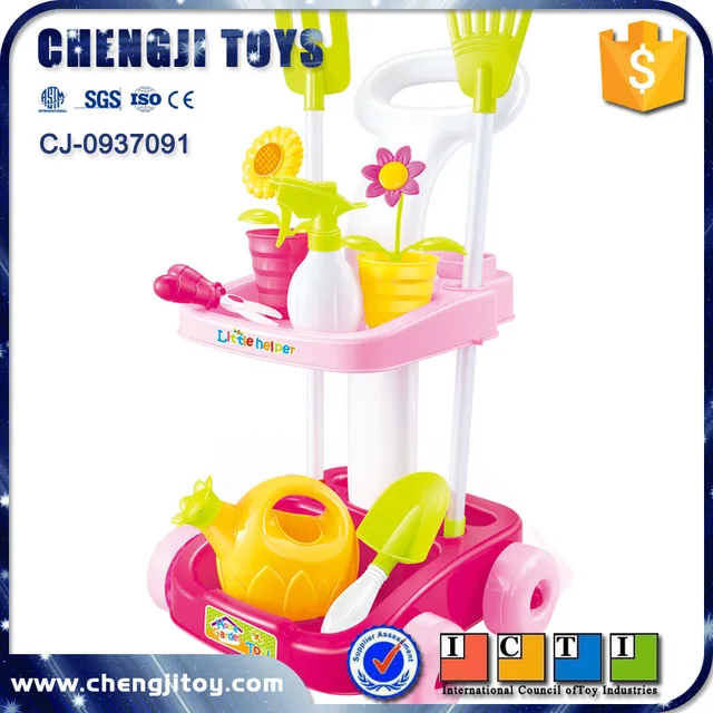 funny children plastic pretend play kids garden tools set toys