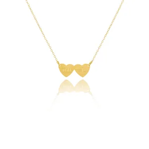 valentine day gifts stainless steel simple style double heart