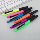 Advertising 1mm plastic neon color pressed ballpoint pens with stylus touch screen