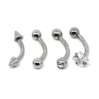Curved Barbell Eyebrow Ring stainless Steel Navel Belly Lip Body Piercing Jewelry