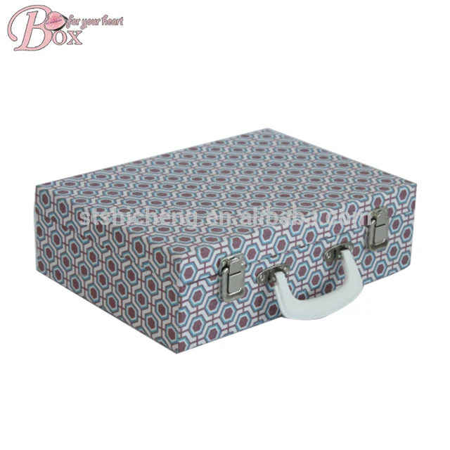 rectangle mini cardboard luggage suitcase gift box with iron