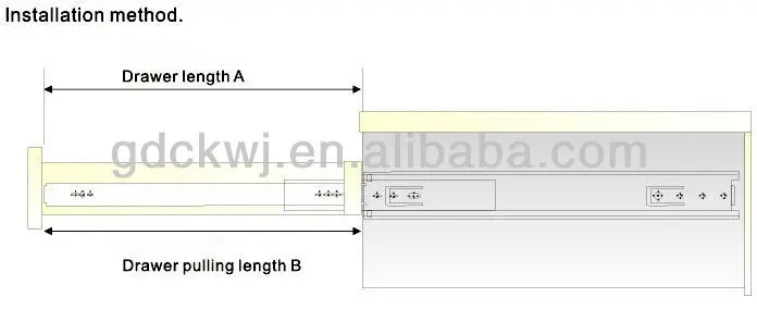 guangzhou factory wholesale ball bearing telescopic kitchen cabinet drawer slide parts channel drawer slide