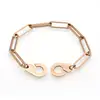 316 Stainless Steel Curb Chain Rose Gold Bracelet for Women and Men Fashion Jewelry