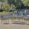 cheap prestige leisure ways park garden resin modern glass teak rattan wicker outdoor furniture with armchairs for restaurants