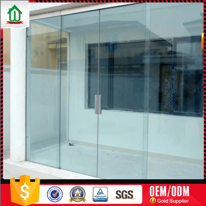 12mm tempered glass double swing glass door, View double swing glass