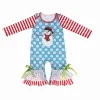 Boutique Wholesale Snowman Embroidery Baby Body Suits Girl Clothes Christmas Newborn Romper