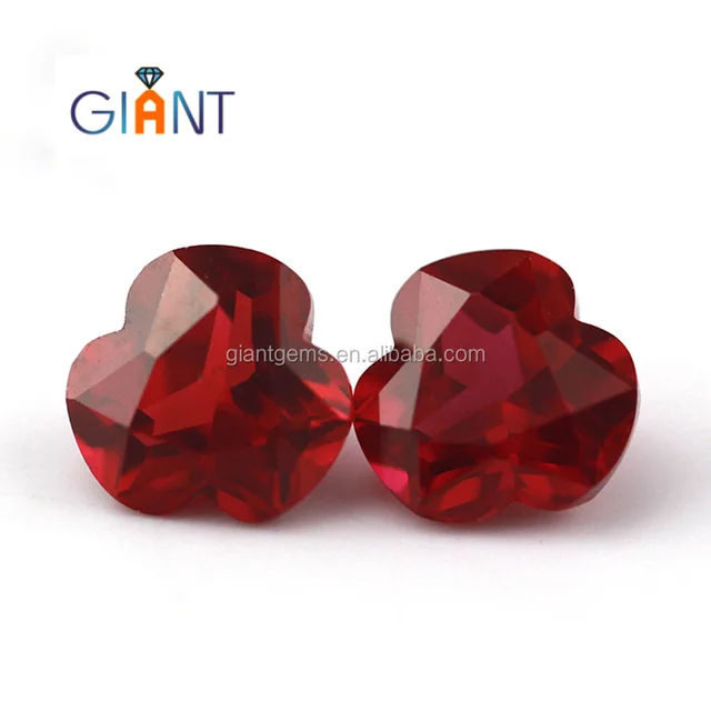 top synthetic corundum ruby stone with flower shape gemstone for