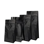 117# Aluminum Foil Ziplock Stand Up Flat Bottom Coffee Bag Pouch With Air Valveflat