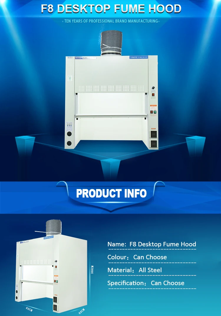 Hot Sale All Steel Desktop Lab Fume Hood, Laboratory Cabinet Hospital Laboratory Equipment/