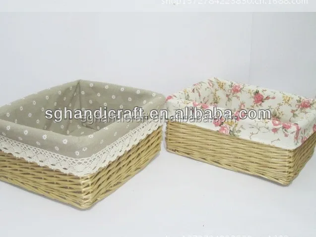 2017 hand crafted rustic willow wicker basket with wood handles