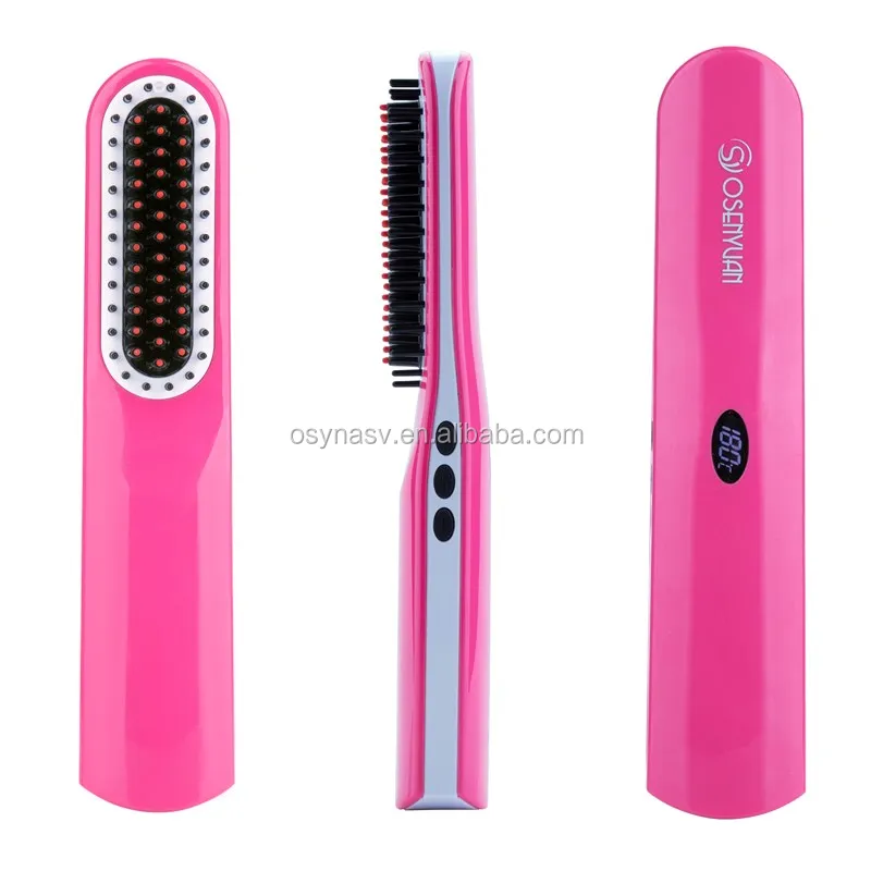 2019 Private Label Professional Hair Salon Straightener Brush LCD Portable Mini USB Hair Straightener Brush, Black/pink/blue
2019 Private Label Professional Hair Salon Straightener Brush LCD Portable Mini USB Hair Straightener Brush, Black/pink/blue