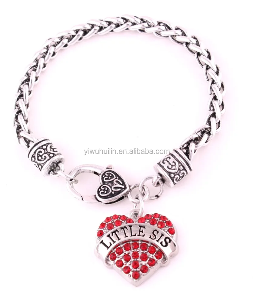 Custom Multicolor Crystal Heart shape Little Sis letter Charm 20cm chain Bracelet
Custom Multicolor Crystal Heart shape Little Sis letter Charm 20cm chain Bracelet