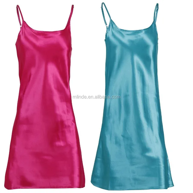 women"s adjustable spaghetti straps sexy silk satin chemise