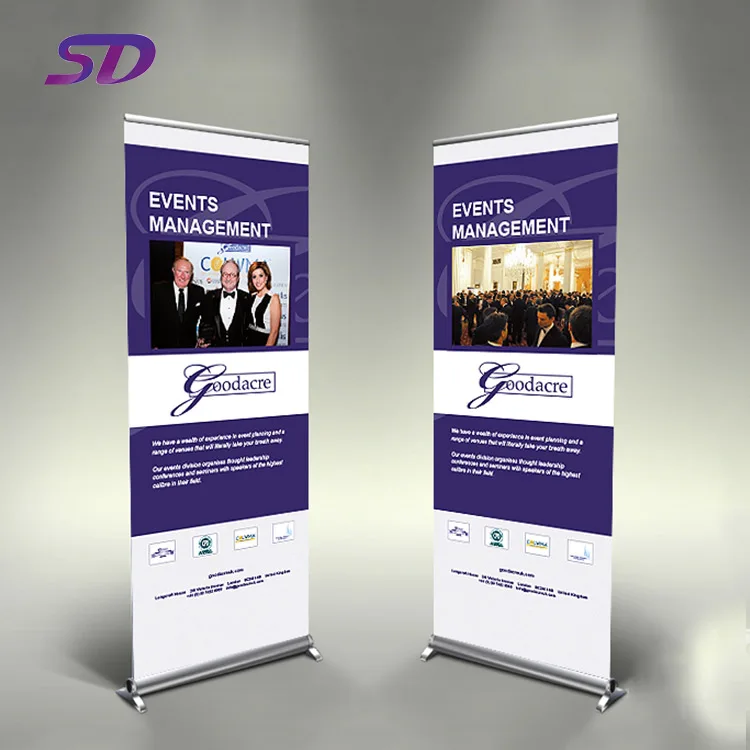 Vertical Custom Logo Printed Pull Up Banner Portable Polyester