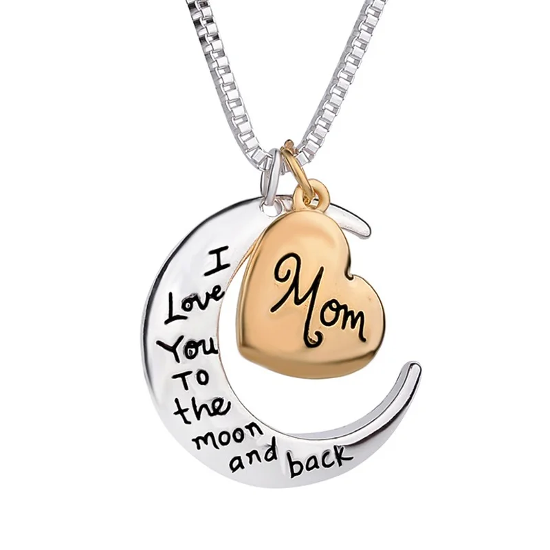 Mother Day Gifts Fashion Gold Silver Heart Moon Charm letter Initial Pendant Necklace
Mother Day Gifts Fashion Gold Silver Heart Moon Charm letter Initial Pendant Necklace