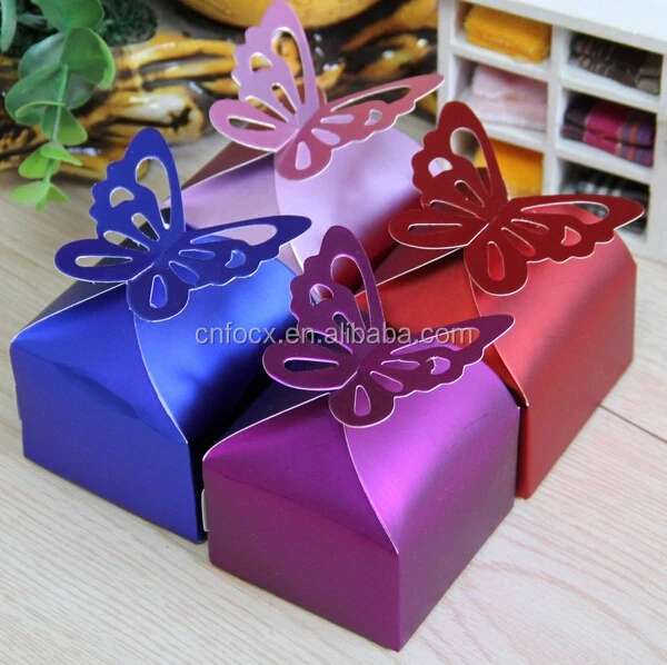 butterfly decoration mini caddy box / gift box /paper mini gift