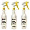 Empty Professional PET Spray Bottle 32oz Clear Finish, Pressurized Sprayer, Adjustable Nozzle and Measurements