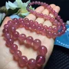 Red Strawberry quartz turriform round beads necklace