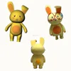 HI Personal cute plush yellow custom human animal rabbit mascot costumes with glasses