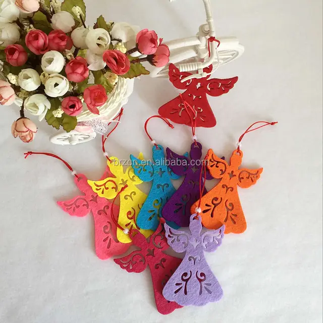 christmas festival decorative angel shape felt hanging ornament