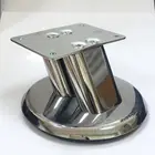 chrome double oval tube chair base wooden sofa legs plastic bottom