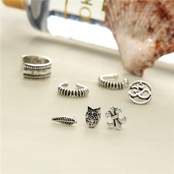 7pcs/set Bohemian Retro Owl Leaf Suit Cuff Stud Earrings Earring Set
7pcs/set Bohemian Retro Owl Leaf Suit Cuff Stud Earrings Earring Set