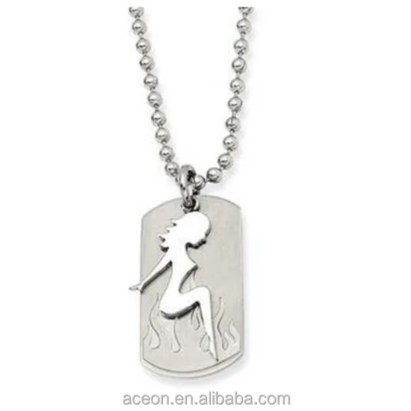 Yiwu Aceon Stainless Steel Sexy Girl Dog Tag 22in Necklace