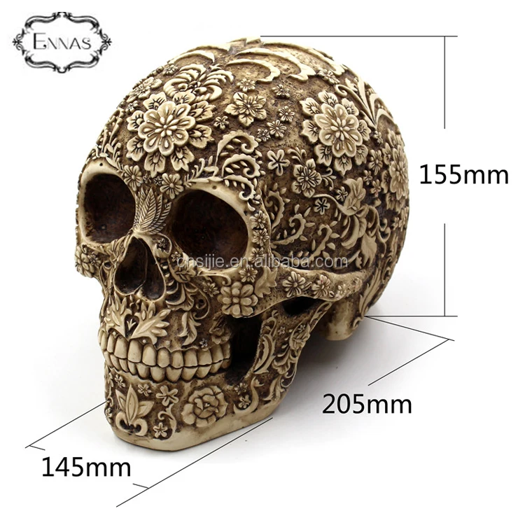 Custom made resin skulls wholesales Halloween skull heads for crafts